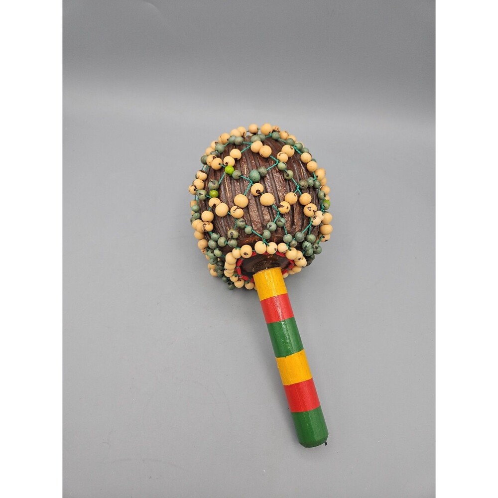 Hand Made Cabasa Shekere Beaded Gourd Shaker - Percussion Instrument